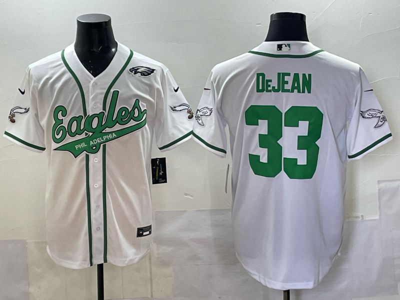 Men 2025 Philadelphia Eagles #33 Dejean white 2th generation Joint Name Nike Limited NFL Jersey style 0012